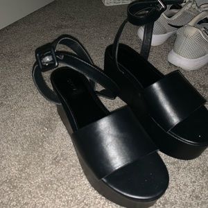Forever 21 Black Platform Sandals